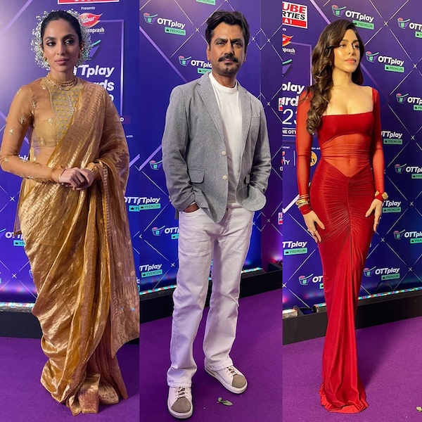 Sobhita Dhulipala, Nawazuddin Siddiqui and Alaya F at OTTplay Awards 2023.