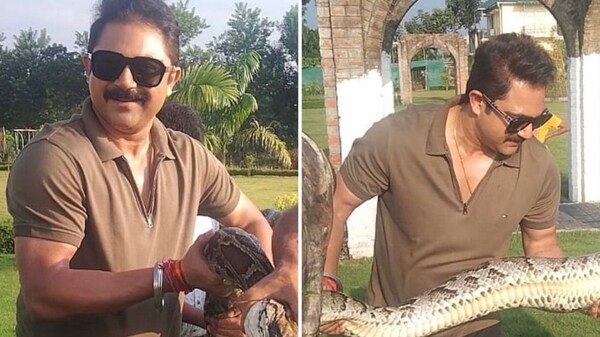 Pradhan shooting: An enormous snake makes a grand entry to the sets