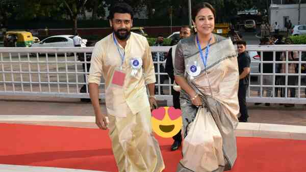 Suriya, Jyotika arrive at Delhi to receive National Awards for Soorarai Pottru, fans go berserk on social media