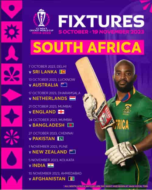 South Africa fixtures