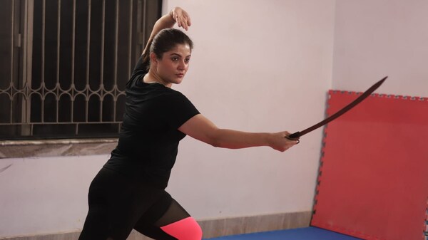 Exclusive! Checkout the photos of Srabanti Chatterjee’s sword-fighting