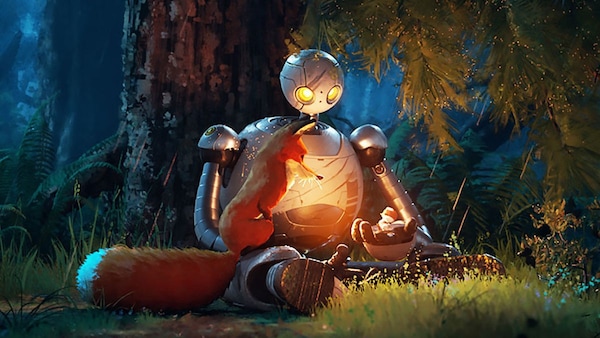 Still from The Wild Robot. Stills via Universal Pictures