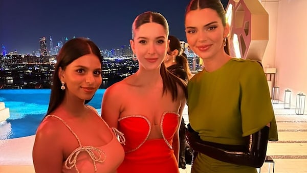 Suhana Khan and Shanaya Kapoor pose, click, and scream 'fashion' with Kendall Jenner in Dubai