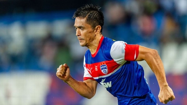 Sunil Chhetri has played the most games for Bengaluru FC. Image | BFC on X