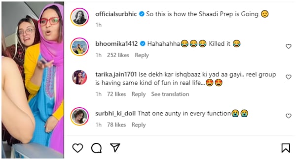 Surbhi Chanda post reactions
