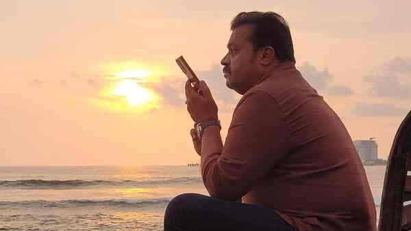 Suresh Gopi during the shoot of Garudan