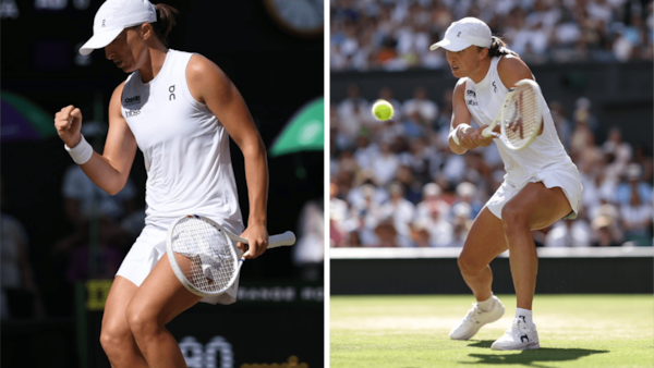 Swiatek takes the first set against Anisimova 6-0.