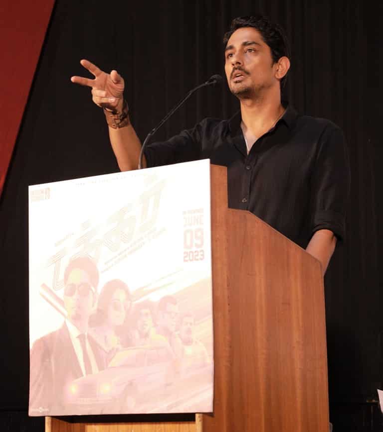 Siddharth during his speech