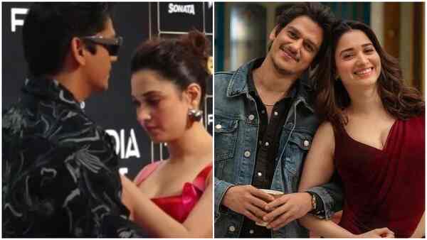 Cute video of Tamannaah Bhatia helping boyfriend Vijay Varma fix his outfit on the red carpet