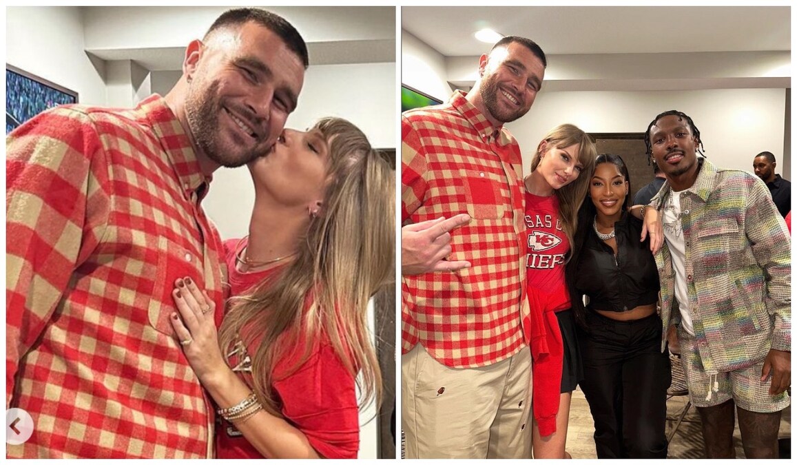 Taylor Swift and Travis Kelce's postgame sweet kiss wins
