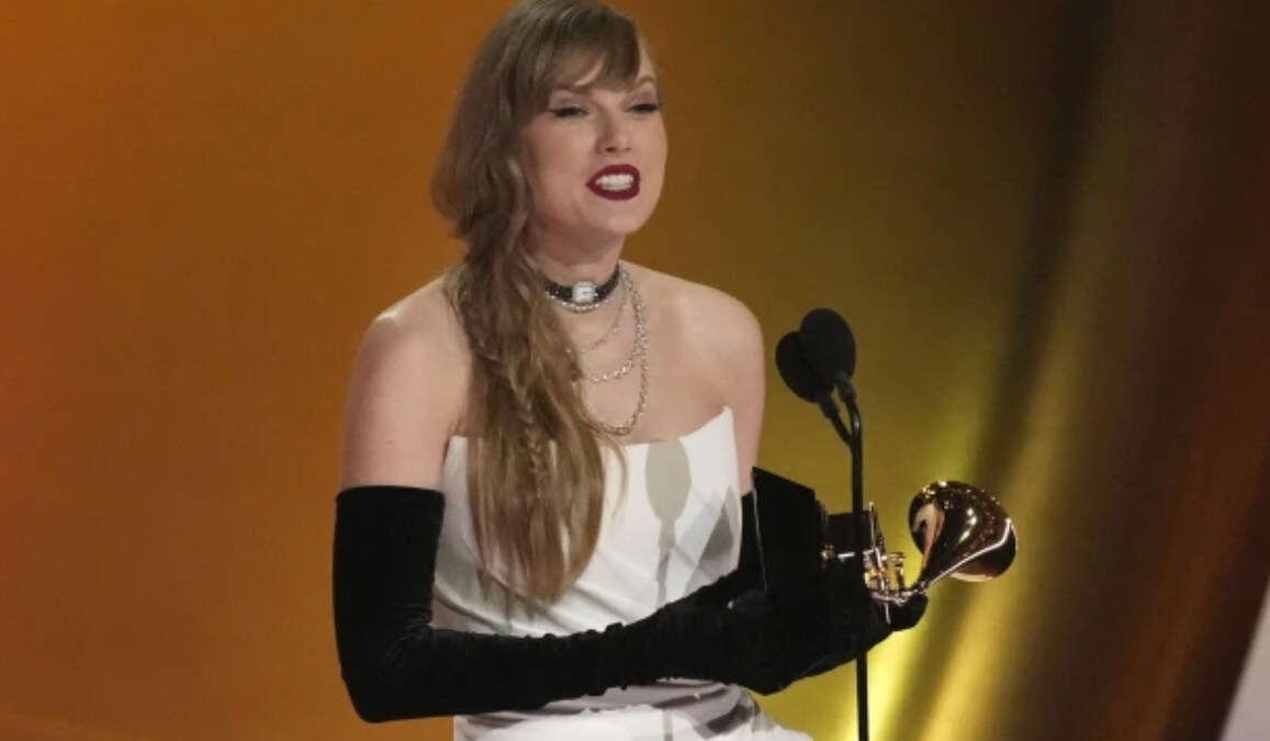 Taylor Swift wins her lucky 13th Grammy Award, reveals a secret in ...