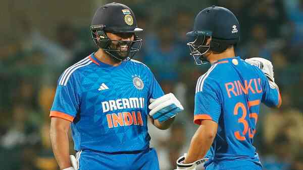 IND vs AFG - Chinnaswamy roars as Rohit Sharma smashes 100, Rinku Singh gets 50 and India post 212