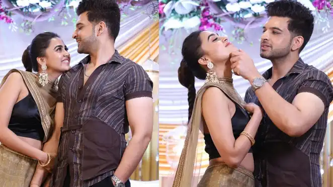 Tejasswi Prakash leans on Karan Kundrra in latest photoshoot, his reaction is PRICELESS