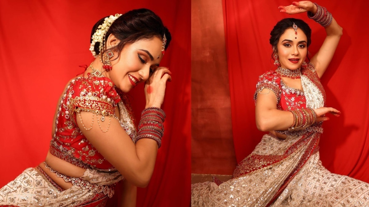 Amruta Khanvilkar recreates Madhuri Dixit's iconic look from Devdas, scores perfect marks!