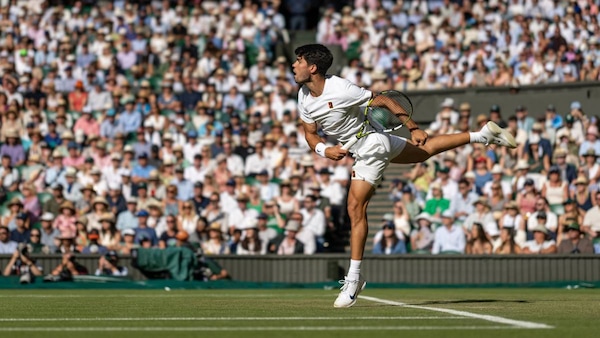 The Art of the Follow-Through: The Carlos Alcaraz Edition. Image via Facebook/@wimbledon