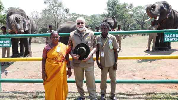 PM Modi visits The Elephant Whisperers’ Bomman and Bellie at Theppakadu Elephant Camp; tweets pictures