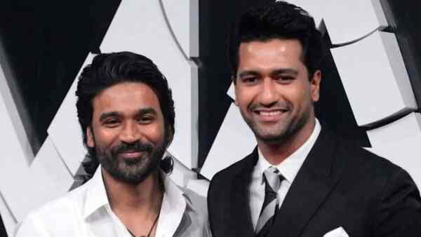 Dhanush, Vicky Kaushal hug each other, exchange pleasantries at the Mumbai premiere of The Gray Man