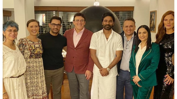The Gray Man: Aamir Khan hosts Gujarati dinner for Russo Brothers and Dhanush; Kiran Rao joins in