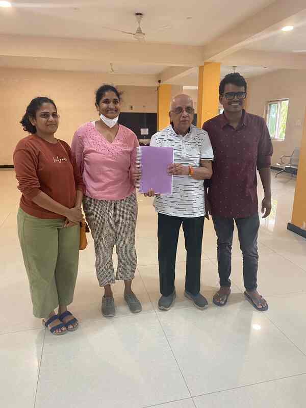 The writers with Singeetham Srinivasa Rao