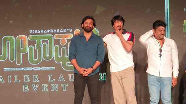 Dhananjaya, Sudeep and Jaggesh at the trailer launch