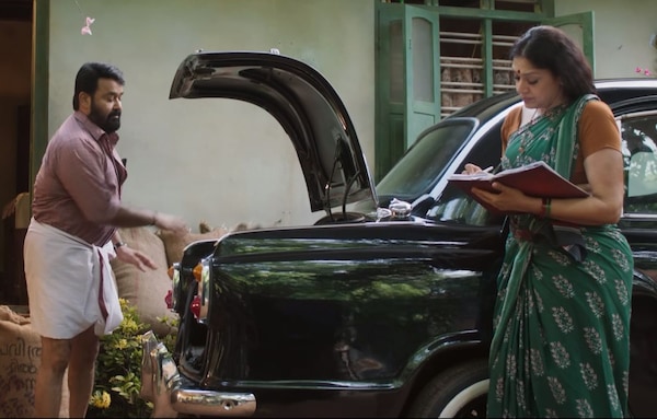 Mohanlal and Shobana in Thudarum