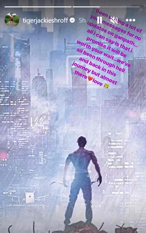 Tiger Shroff's Instagram Story