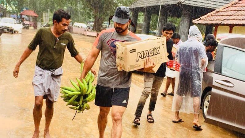 Tovino during the flood relief efforts in 2018