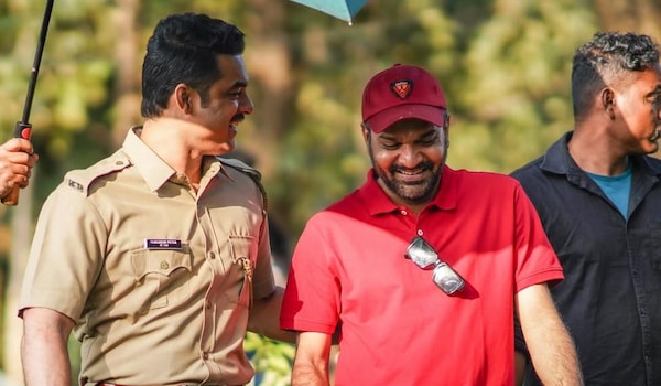 Tovino Thomas and Anuraj Manohar on the sets of Narivetta
