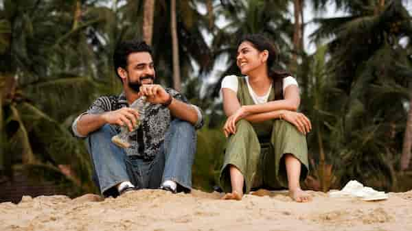 Tovino Thomas and Kalyani Priyadarshan in a still from Thallumaala