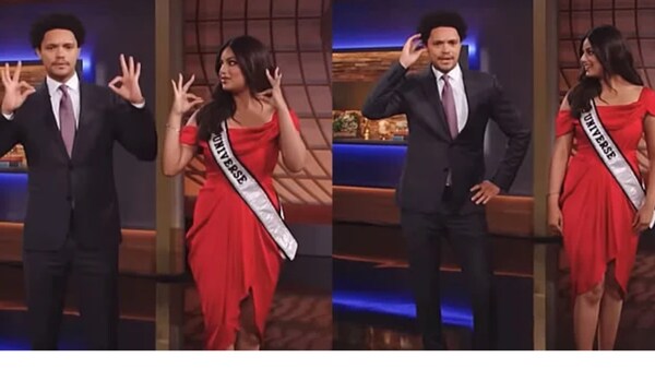 Miss Universe Harnaaz Sandhu Teaches Trevor Noah How Dance To Like A Bollywood Diva Watch