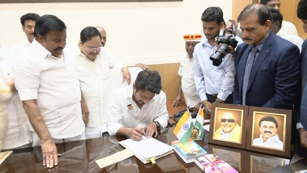 Udhayanidhi after swearing in as the minister