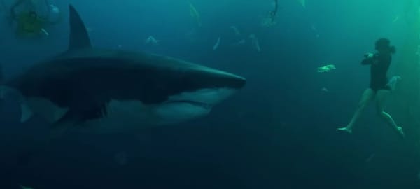 A still from the shark film Under Paris, streaming now on Netflix