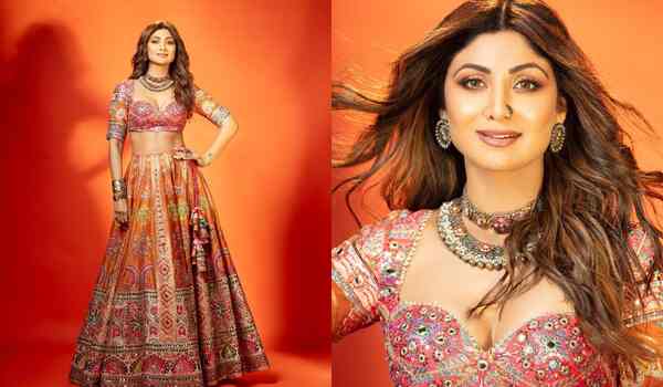 Shilpa Shetty in Mayyur Goitra’s fusion wear looks Raksha Bandhan ready