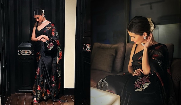 Tara Sutaria upgrades to fashion royal in a Rohit Bahl black saree