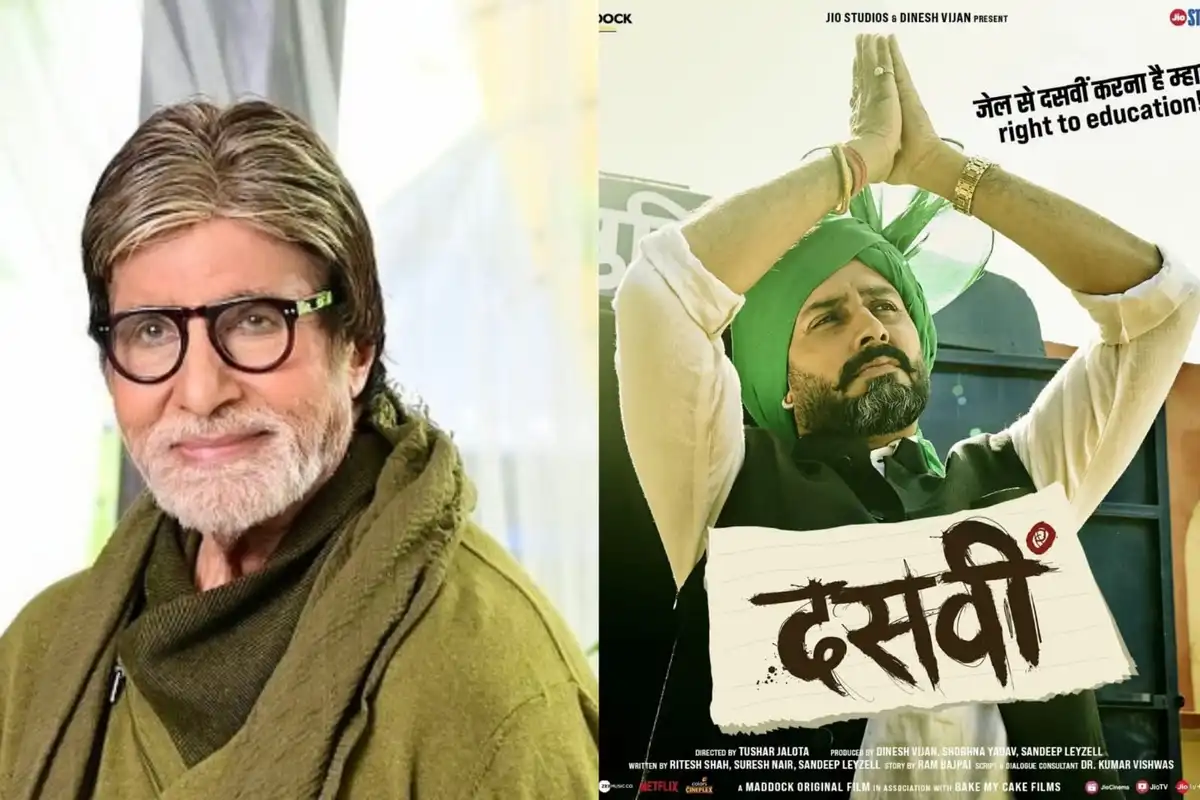 Amitabh Bachchan celebrates Abhishek Bachchan’s Dasvi win at the OTTplay Awards 2022