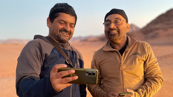 Upal Sengupta and Anindya Chattopadhyay while shooting at Wadi Rum