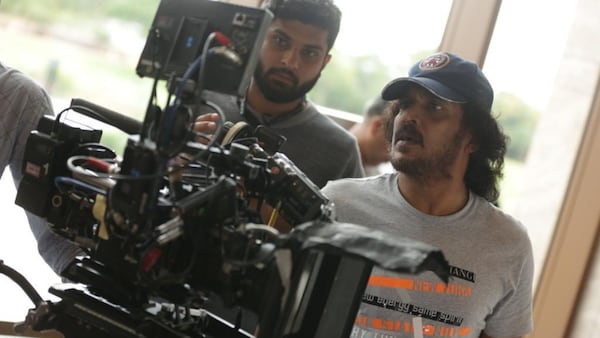 Upendra on the sets of UI