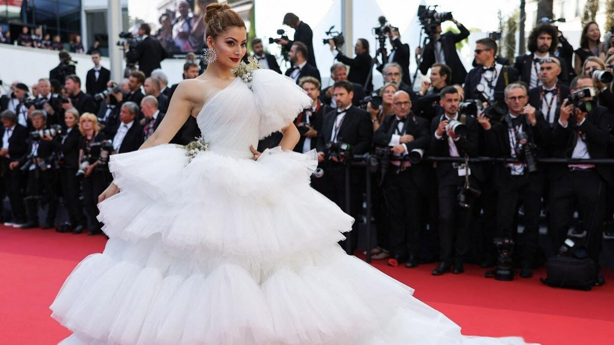 Cannes 2022: Urvashi Rautela dazzles in a white gown as she makes her red carpet debut; see photos