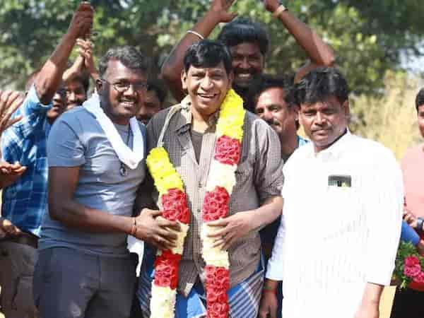 Vadivelu on the sets of Maamannan