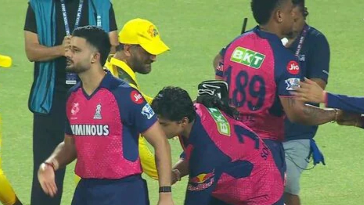 IPL 2025: 14-year-old Vaibhav Suryavanshi touches MS Dhoni's feet after a match-winning knock