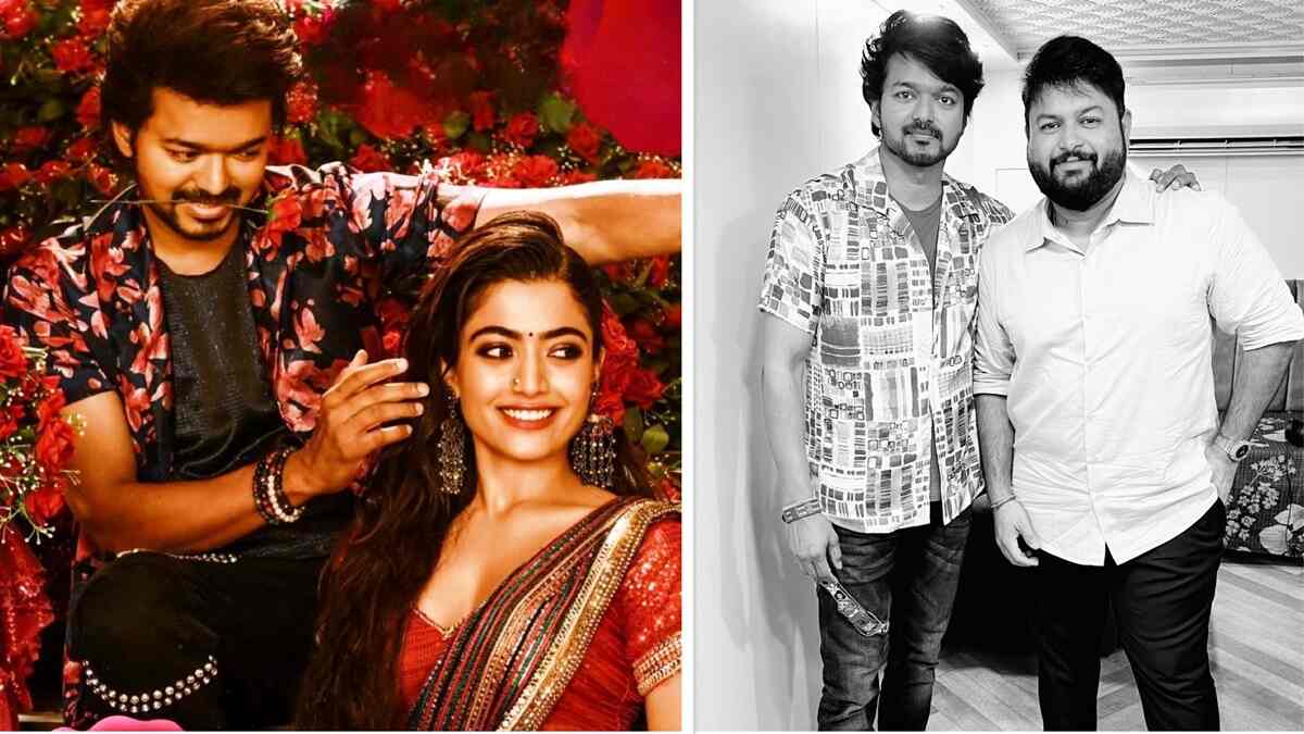 Ranjithame: Team Varisu unveils Vijay's still with Rashmika and Thaman ahead of the film's first single release