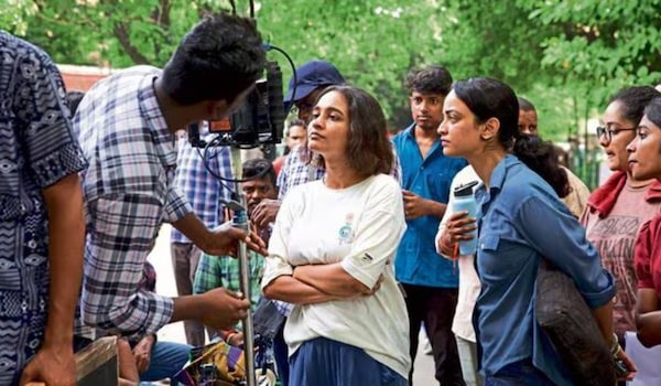 Varsha Bharath and Anjali Sivaraman on the sets of Bad Girl