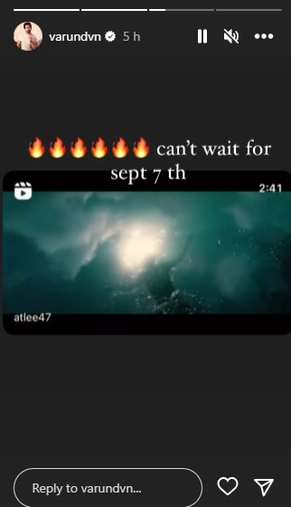 Varun Dhawan's Instagram Story