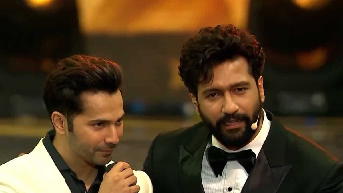 Watch: Vicky Kaushal blushes after Varun Dhawan says that he has learned a lot from Katrina Kaif Watch: Vicky Kaushal blushes after Varun Dhawan says that he has learned a lot from Katrina Kaif