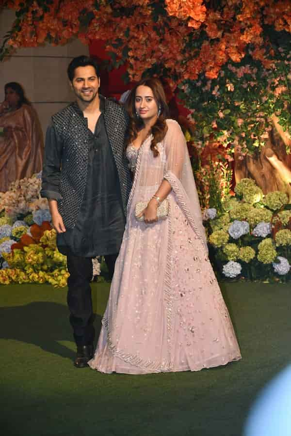 Varun Dhawan, Natasha Dalal at Anant Ambani, Radhika Merchant's engagement ceremony (Manav Manglani).