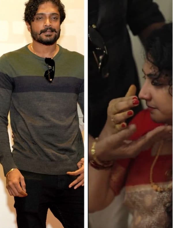 The bracelet and the sunglasses Vasishta is sporting on the left, are the same in the pic on the right