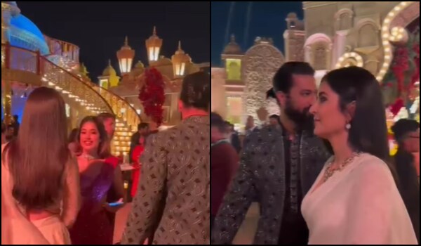 Katrina Kaif, Vicky Kaushal greet rumored love birds Janhvi Kapoor-Shikhar Pahariya at Anant Ambani, Radhika Merchant’s pre-wedding event