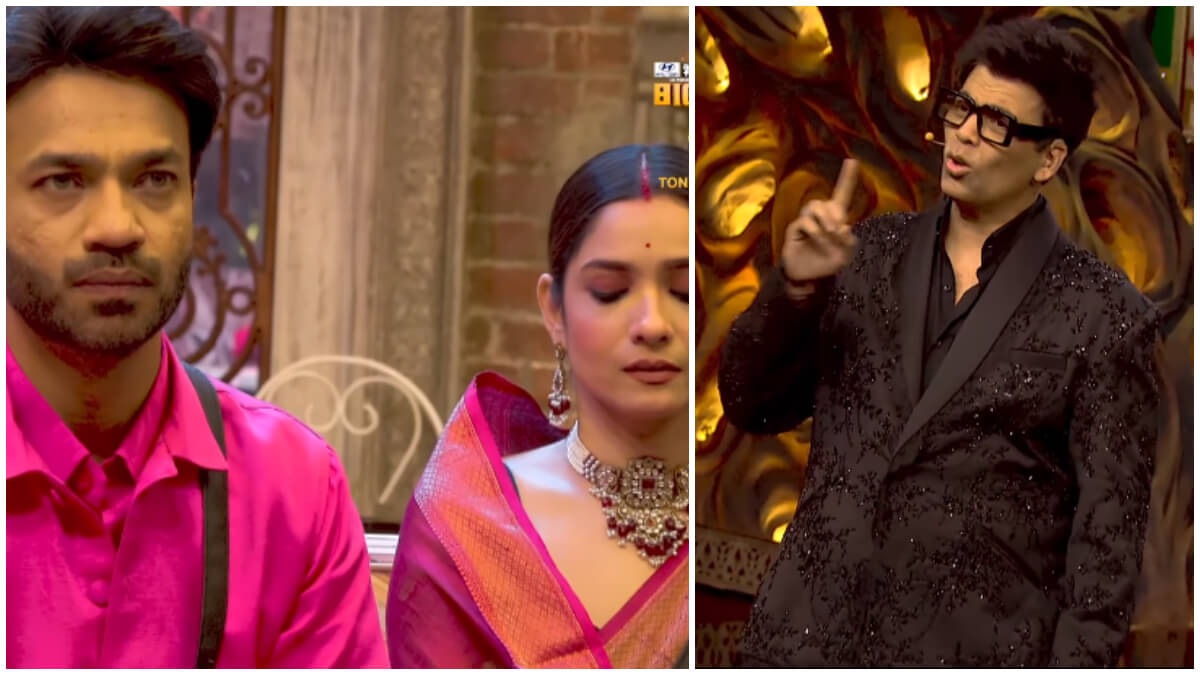 Bigg Boss 17 - Karan Johar schools Vicky Jain for not supporting Ankita Lokhande after his mother's remarks about her