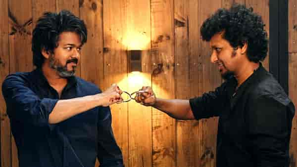 Vijay and Lokesh Kanagaraj on the sets of Leo