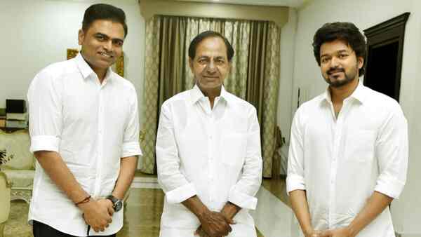 Thalapathy66 actor Vijay meets Telangana Chief Minister K Chandrashekar Rao in Hyderabad